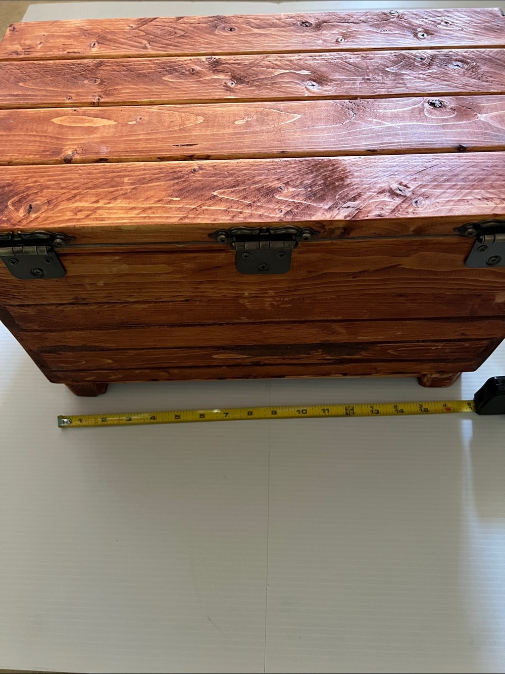 Handmade Wooden Storage Trunk - Brown